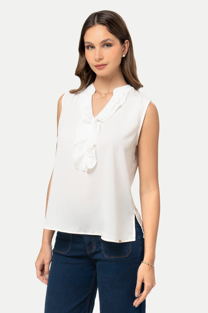 Blusa Manga Cero Mayra BLUSAS MOIXX Perla S 