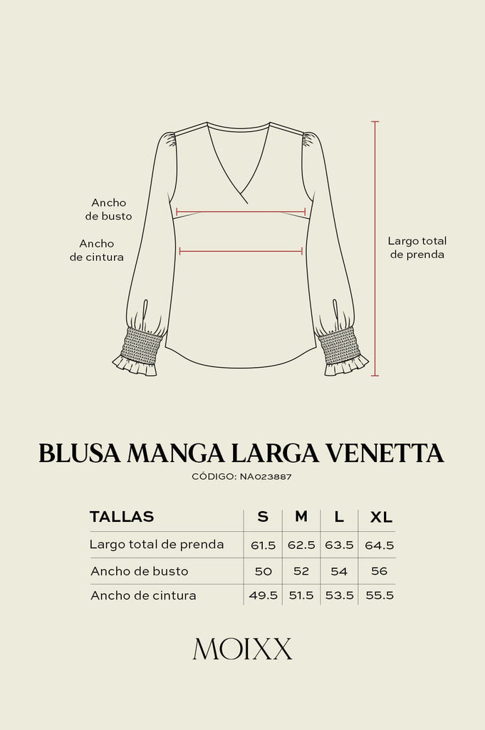Blusa Manga Larga Venetta BLUSAS MOIXX 