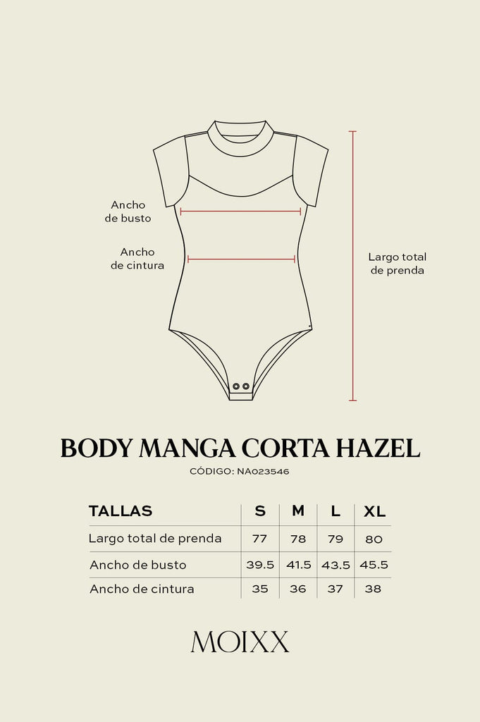 Body Manga Corta Hazel BODYSUITS MOIXX 