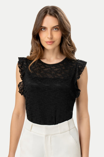 Blusa Manga Volante Mya BLUSAS MOIXX Negro S 