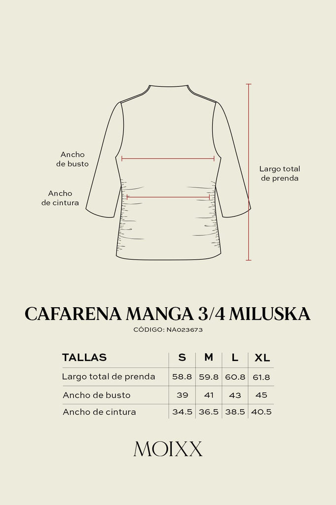 Cafarena Manga 3/4 Miluska CAFARENAS MOIXX 