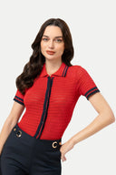 Cardigan Manga Corta Alvina CARDIGANS MOIXX Rojo S 