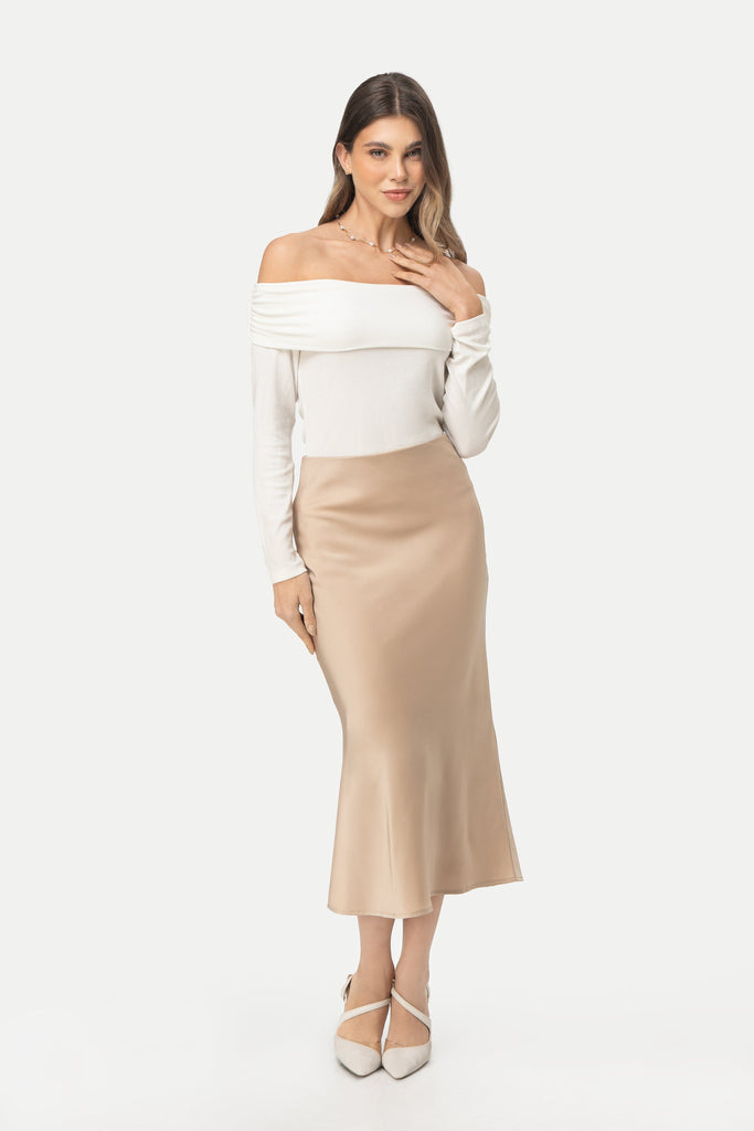 Midi Falda Franny FALDAS MOIXX Beige S 