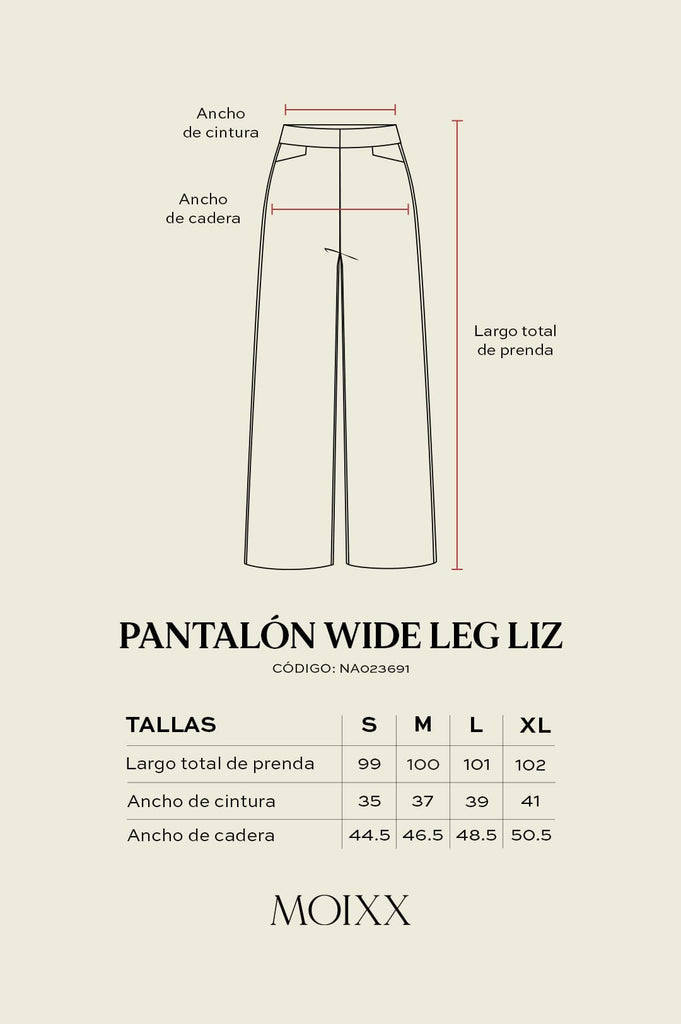 Pantalon Wide Leg Liz PANTALONES MOIXX 