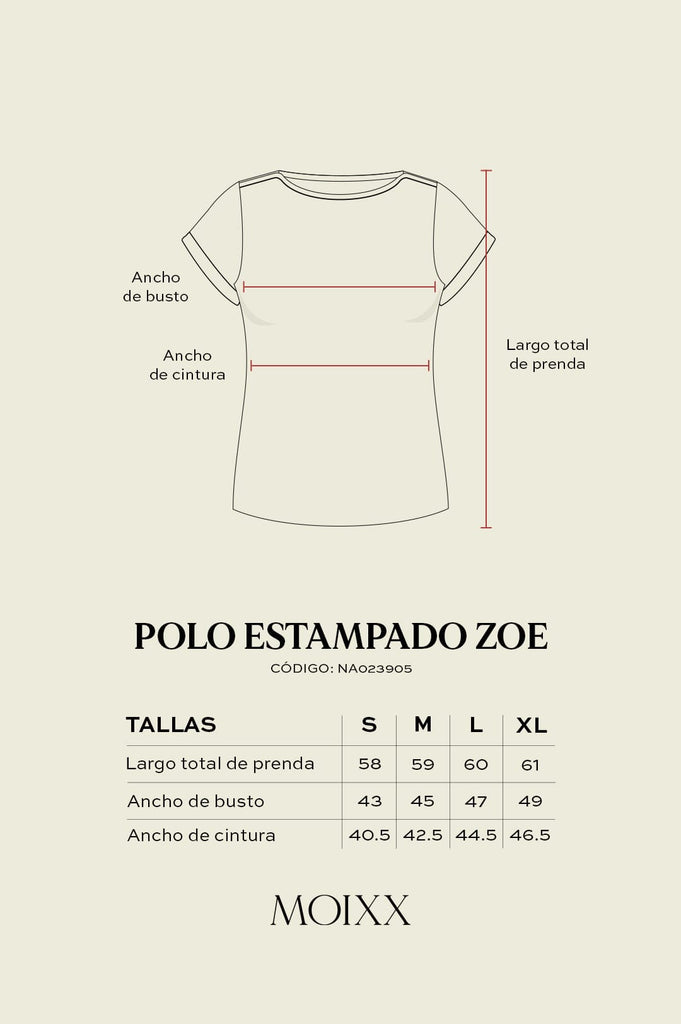 Polo Estampado Manga Corta Zoe POLOS MOIXX 