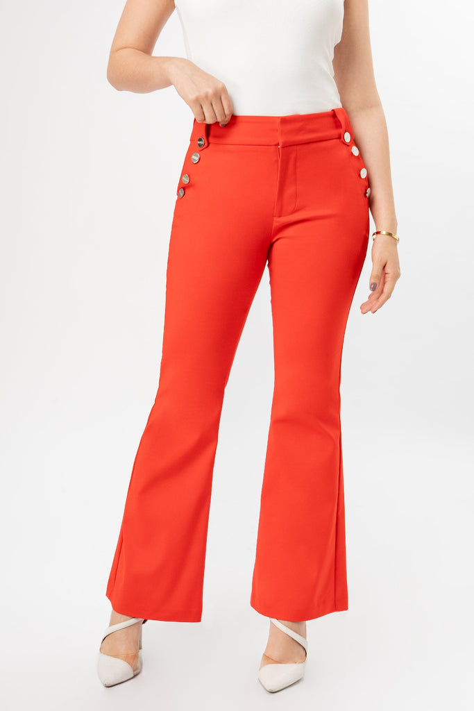 Pantalon Flare Fit Verika PANTALONES MOIXX Rojo S 