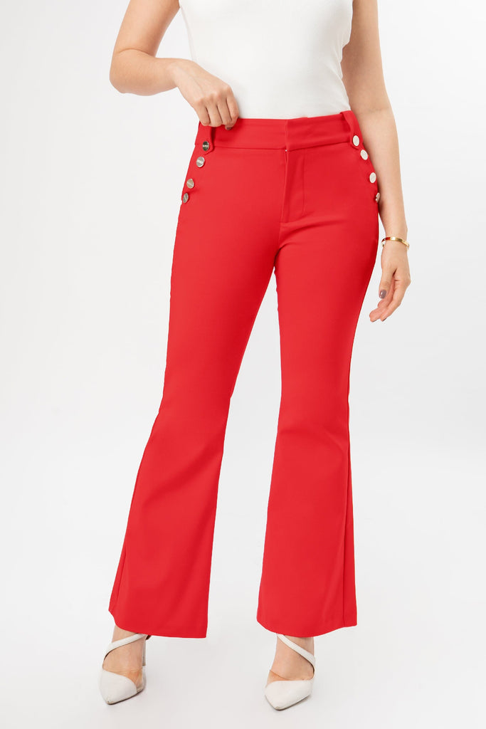 Pantalon Flare Fit Verika PANTALONES MOIXX Rojo S 
