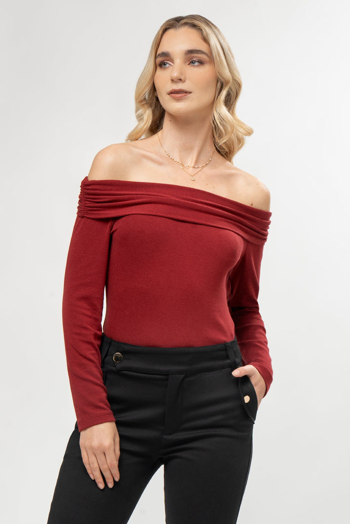 Polo Off Shoulder Cielo POLOS MOIXX Rojo oscuro S 