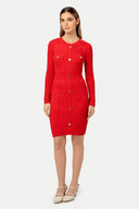 Vestido Tejido Manga Larga Leia VESTIDOS MOIXX Rojo S 